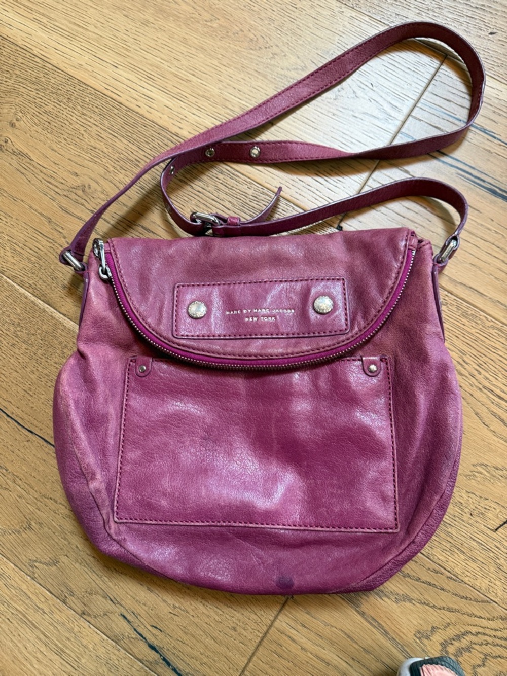Marc by Marc Jacobs Plum Leather Crossbody Bag